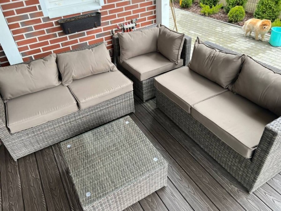 Комплект плетеной мебели YR825B Beige/Grey Афина