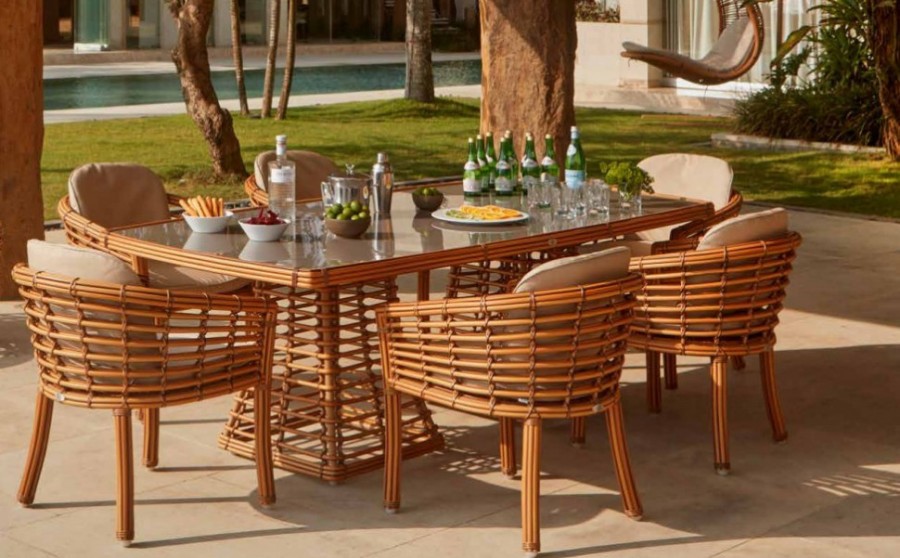 Стол из искусственного ротанга Бамбук Rotang Lux