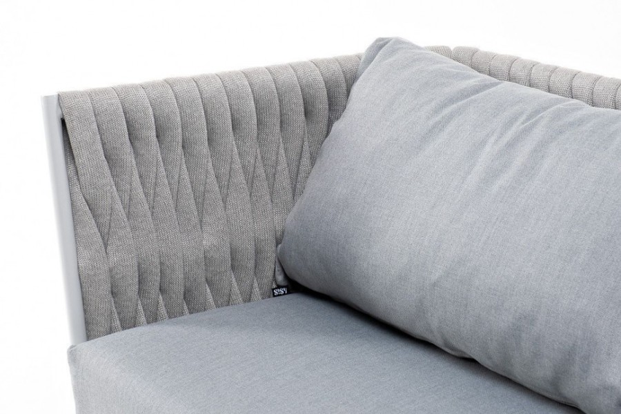 Диван 2-местный из роупа Монако светло-серый 4sis