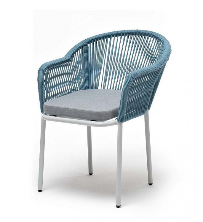 Плетеный стул Лион из роупа бирюзовый 4sis