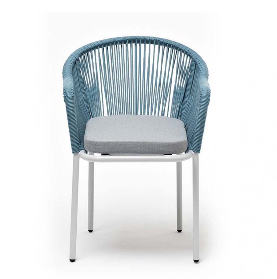 Плетеный стул Лион из роупа бирюзовый 4sis