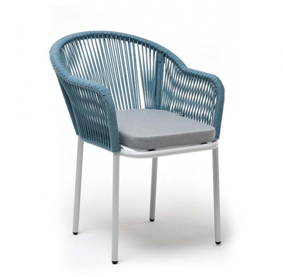 Плетеный стул Лион из роупа бирюзовый 4sis