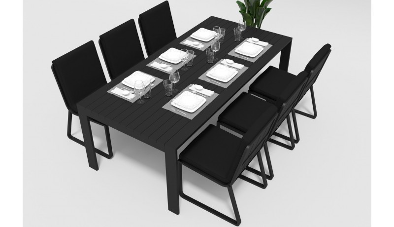 Обеденная группа Malia 220 черная Gardenini