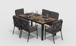 Обеденная группа Bella-2 180 антрацит Gardenini