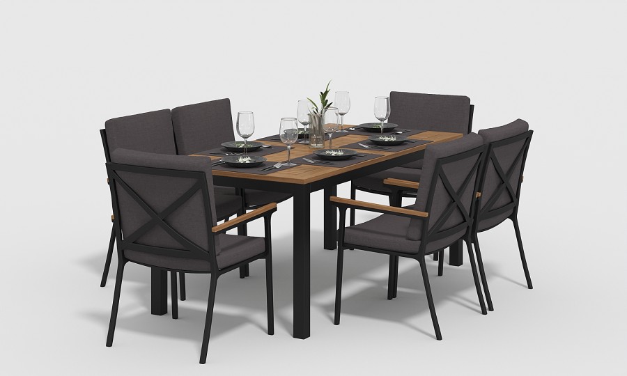 Обеденная группа Bella-2 180 антрацит Gardenini