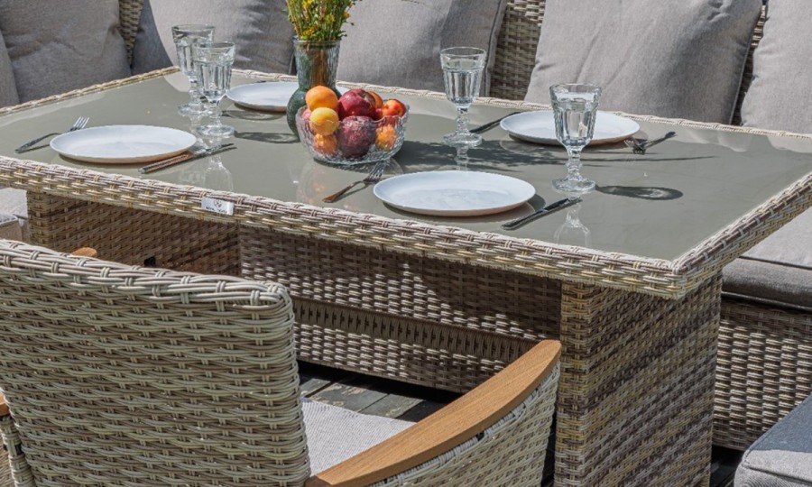 Угловой комплект из искусственного ротанга ZORRO WOOD DOUBLE бежевый Royal Family