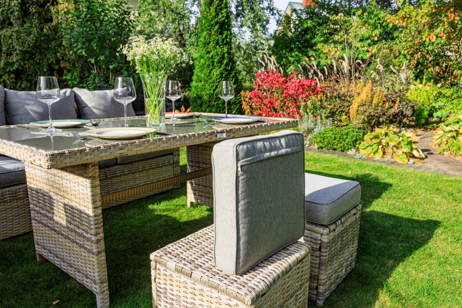 Угловой комплект из искусственного ротанга ZORRO WOOD DOUBLE бежевый Royal Family