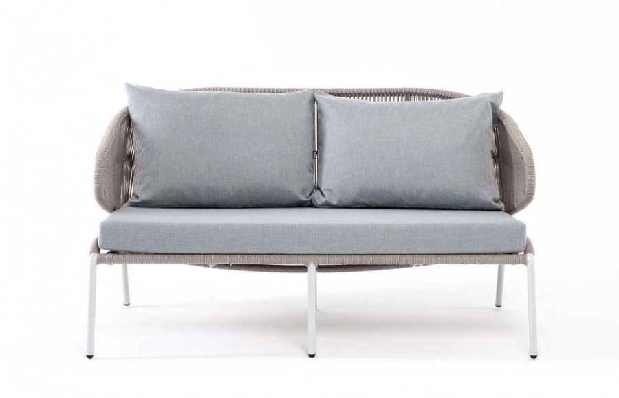 Диван 2-местный Милан из роупа серый 4sis