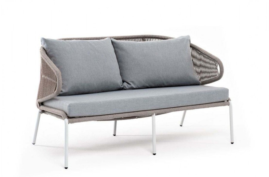 Диван 2-местный Милан из роупа серый 4sis