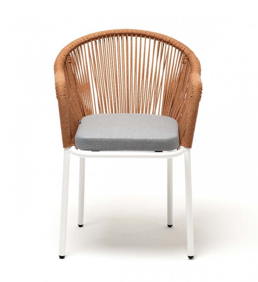 Плетеный стул Лион из роупа оранжевый 4sis