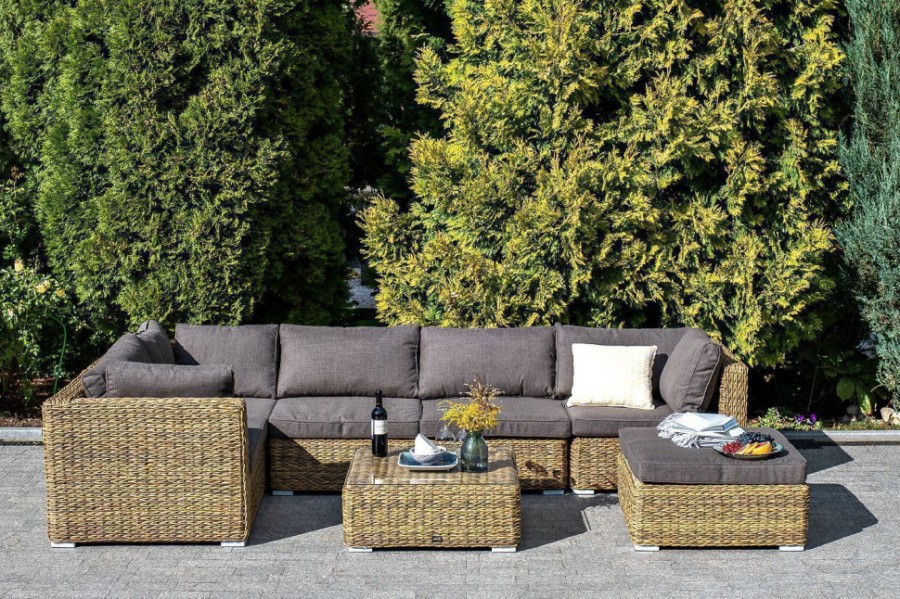 Модуль прямой с подушками Лунго гиацинт соломенный 4sis