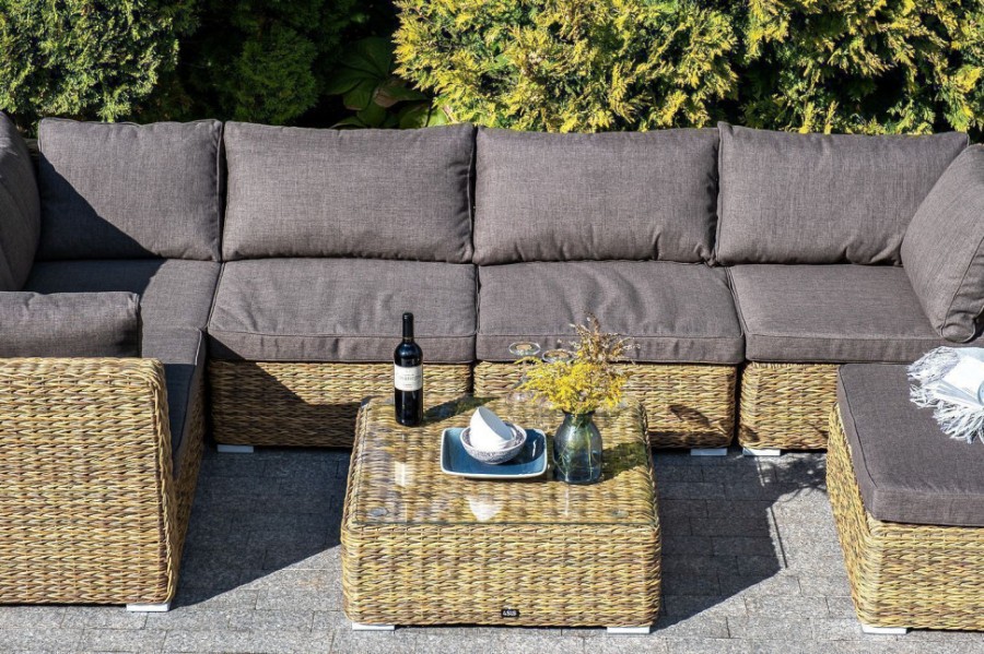 Журнальный столик плетеный Лунго гиацинт соломенный 4sis