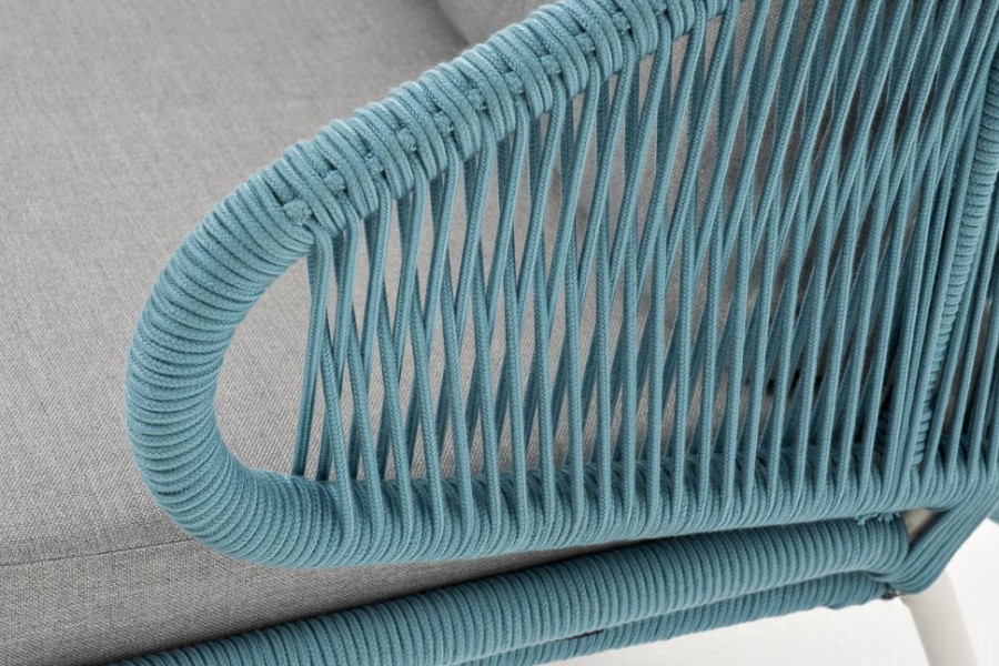 Диван 2-местный Милан плетеный из роупа бирюзовый 4sis