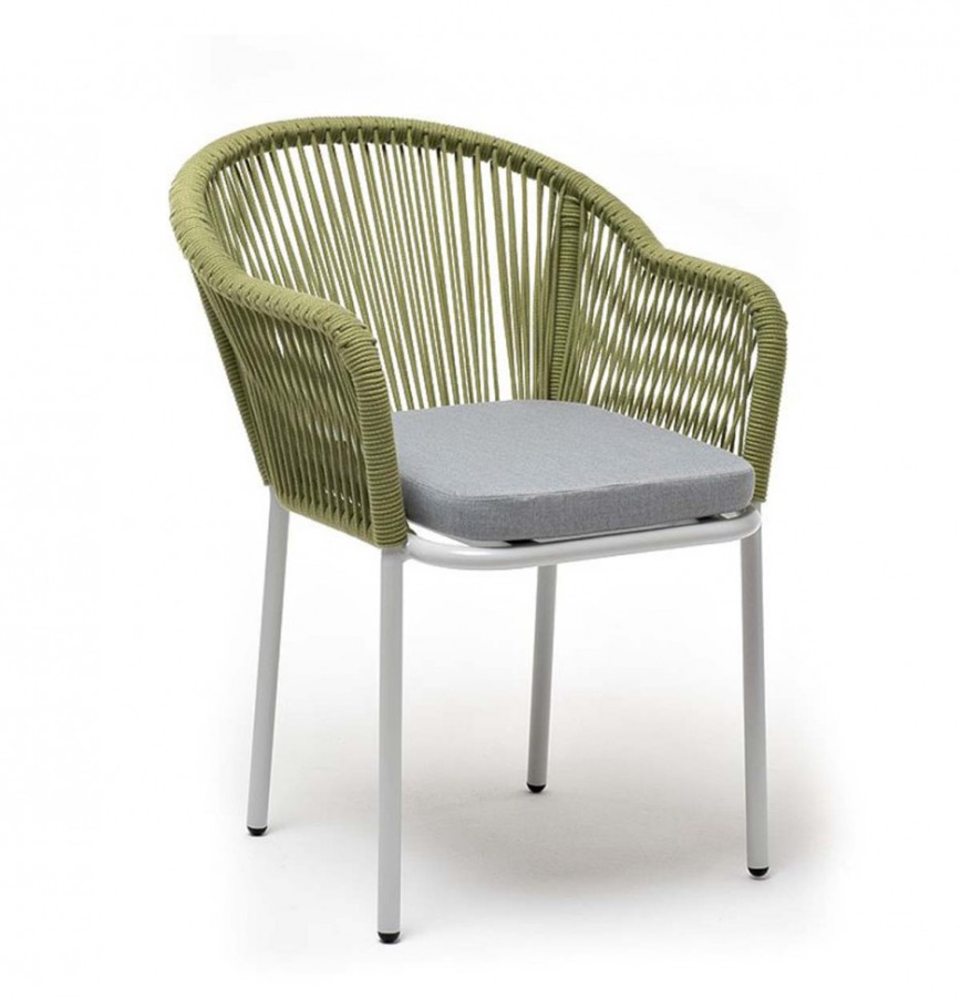 Плетеный стул Лион из роупа салатовый 4sis