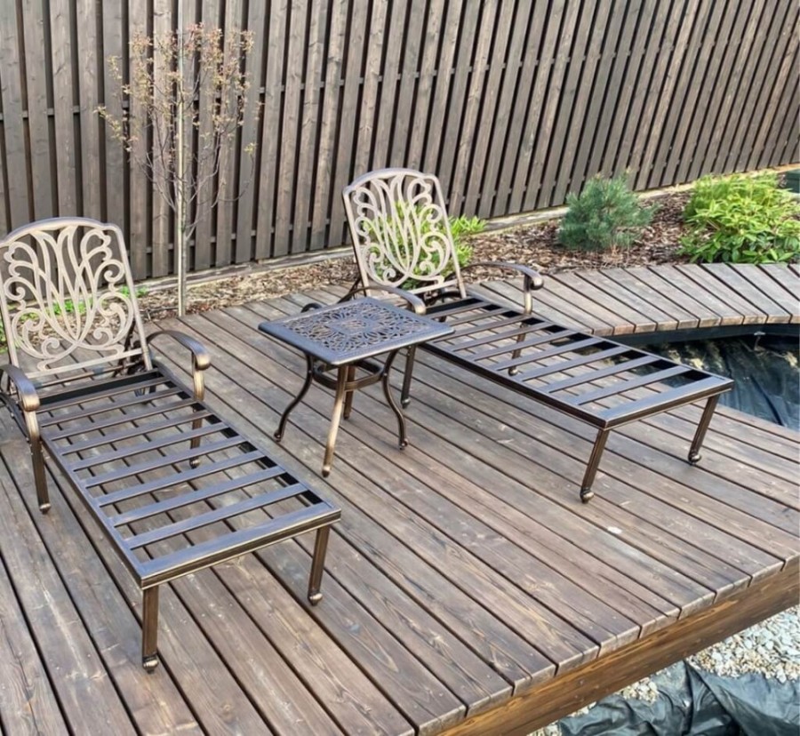 Металлический шезлонг из литого алюминия Кит Маркет