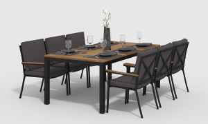 Обеденная группа Bella-2 200 антрацит Gardenini
