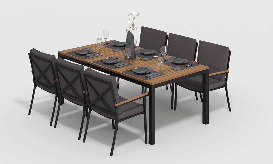 Обеденная группа Bella-2 200 антрацит Gardenini