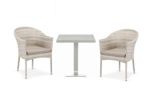 Комплект плетеной мебели T605SWT/Y350-W85 Latte 2Pcs Афина
