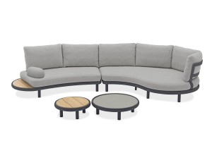 Комплект мебели c парными столиками Gotland Lounge, антрацит/серый Brafab