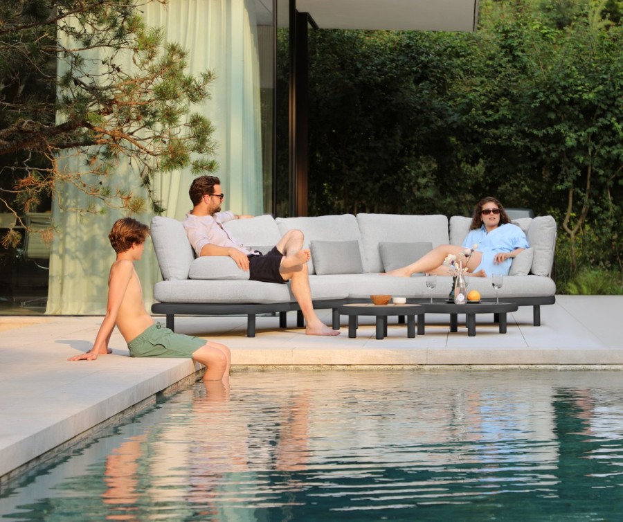 Комплект мебели c парными столиками Gotland Lounge, антрацит/серый Brafab