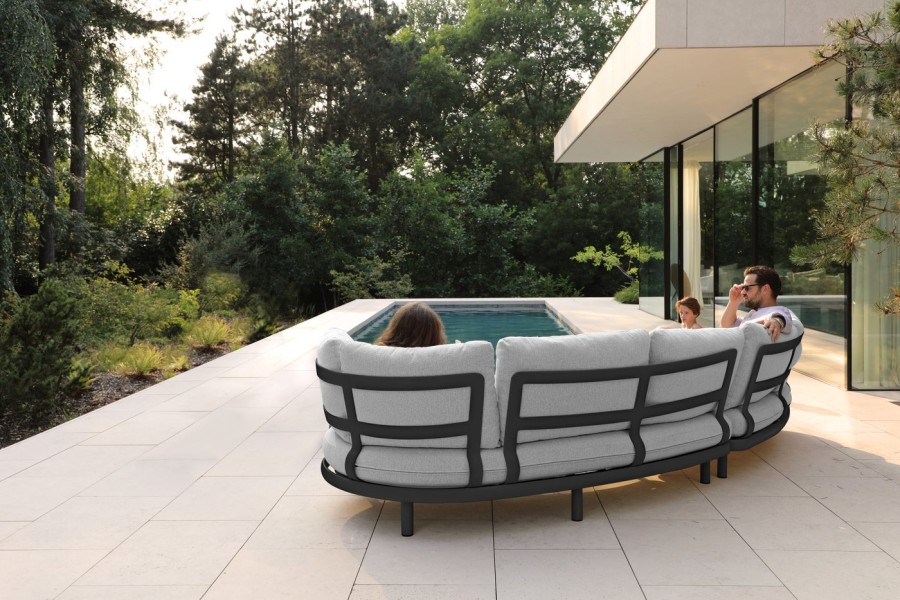 Комплект мебели c парными столиками Gotland Lounge, антрацит/серый Brafab