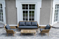 Лаунж-зона плетеная из искусственного ротанга Прованс, соломенный 4sis