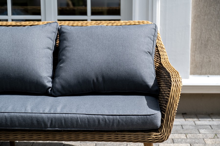 Лаунж-зона плетеная из искусственного ротанга Прованс, соломенный 4sis