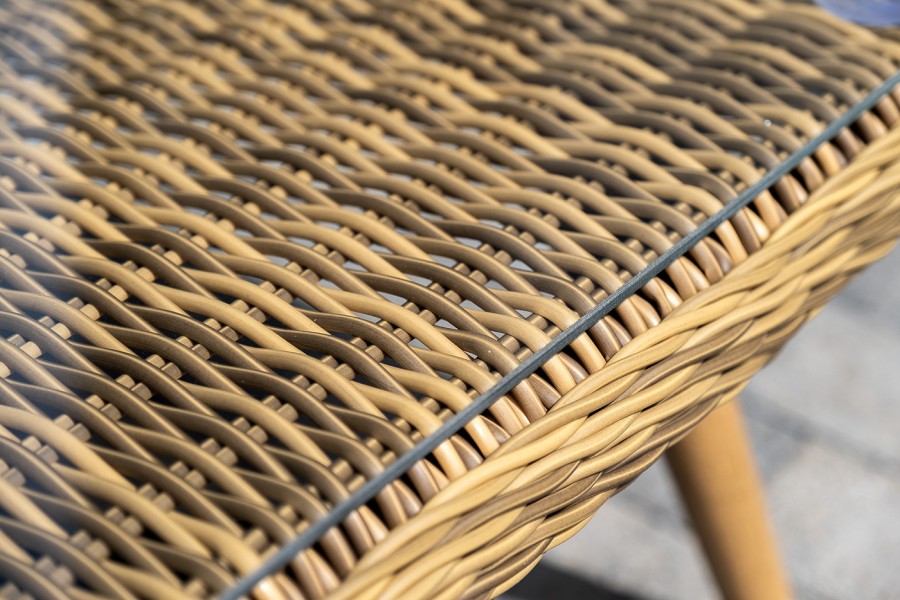 Лаунж-зона плетеная из искусственного ротанга Прованс, соломенный 4sis