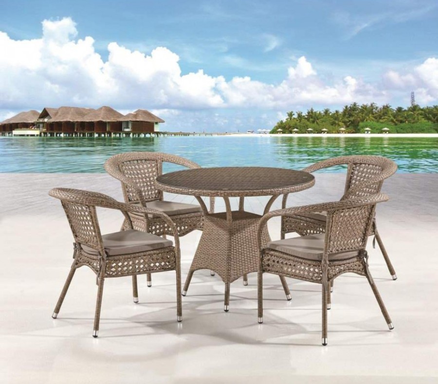 Комплект плетеной мебели Лион-1B T220CT/Y32-W56 Light brown Афина