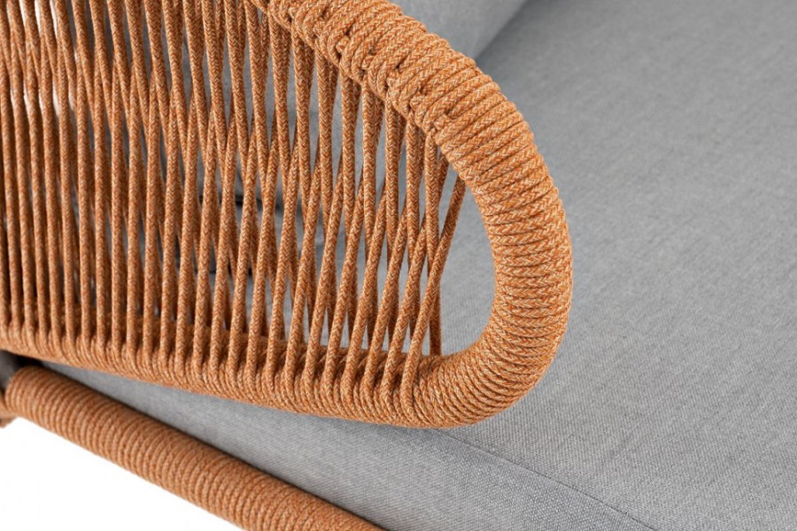 Диван 2-местный Милан плетеный из роупа оранжевый 4sis