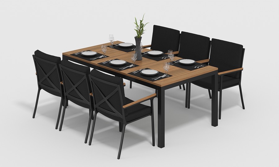 Обеденная группа Bella-2 200 черная Gardenini