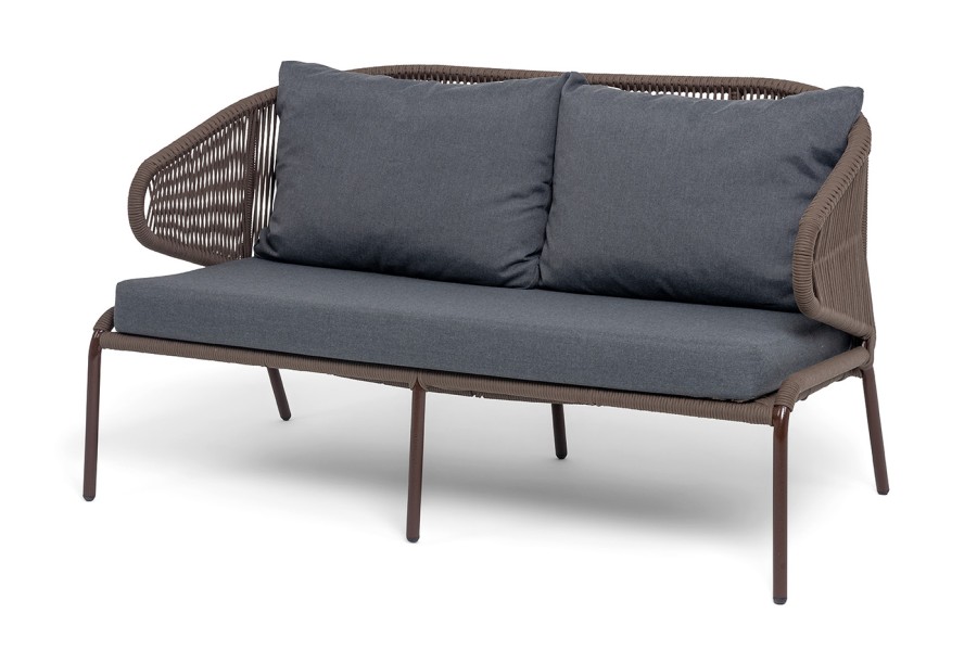 Диван 2-местный Милан из роупа, коричневый 4sis