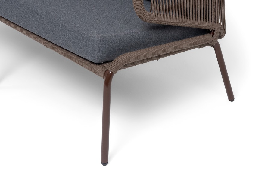 Диван 2-местный Милан из роупа, коричневый 4sis