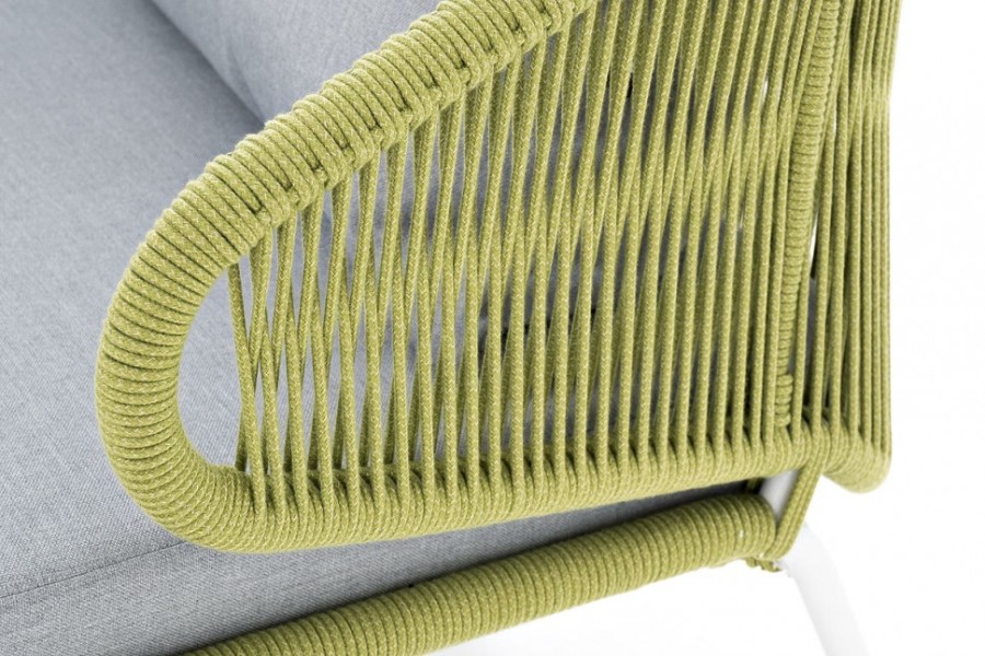 Диван 2-местный Милан плетеный из роупа салатовый 4sis