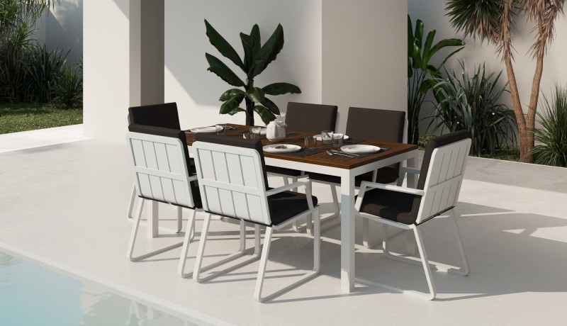 Обеденная группа Bella Voglie 180 белый антрацит Gardenini