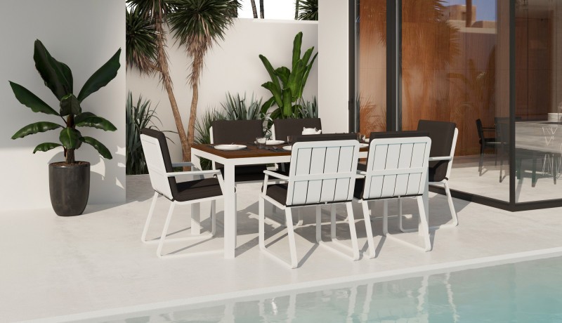 Обеденная группа Bella Voglie 180 белый антрацит Gardenini