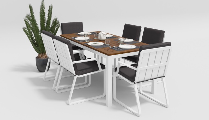 Обеденная группа Bella Voglie 180 белый антрацит Gardenini