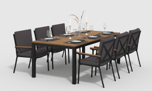 Обеденная группа Bella-2 220 антрацит Gardenini