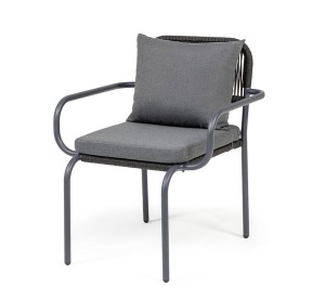 Cтул Нуар из роупа, темно-серый 4sis