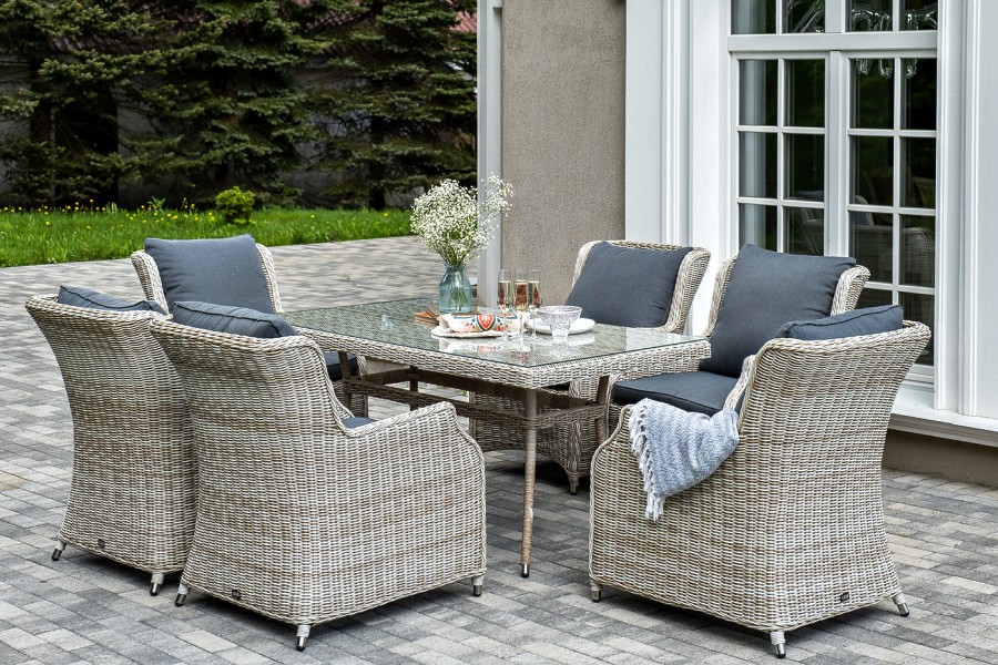 Обеденная группа Неаполь из искусственного ротанга, бежевый 4sis