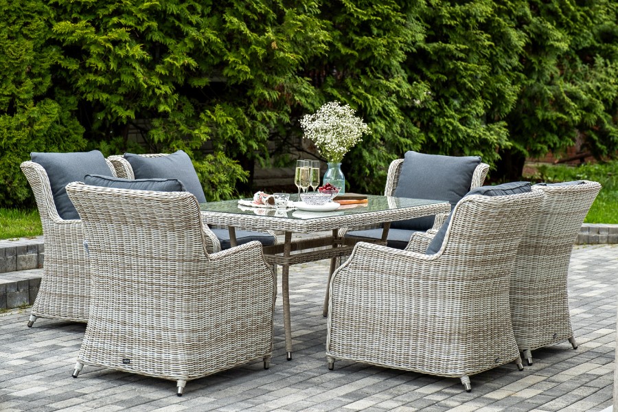 Обеденная группа Неаполь из искусственного ротанга, бежевый 4sis