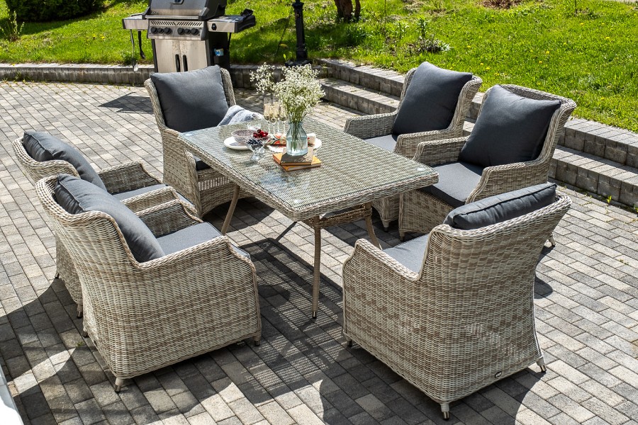 Обеденная группа Неаполь из искусственного ротанга, бежевый 4sis