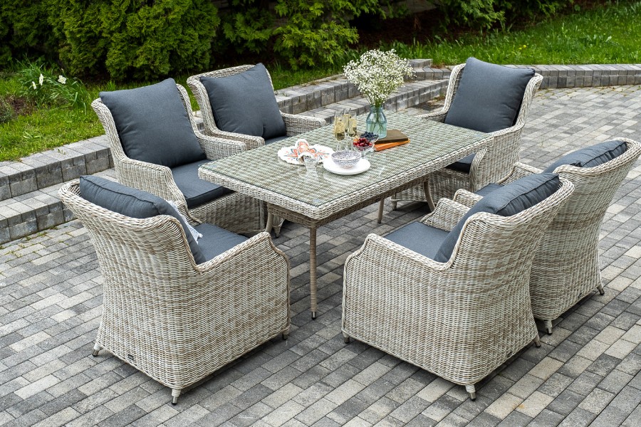 Обеденная группа Неаполь из искусственного ротанга, бежевый 4sis