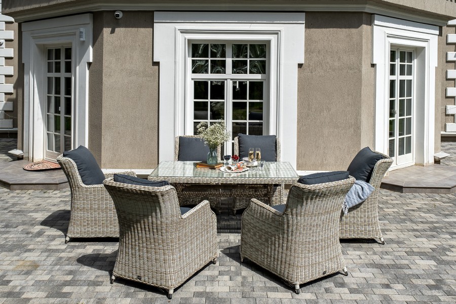 Обеденная группа Неаполь из искусственного ротанга, бежевый 4sis