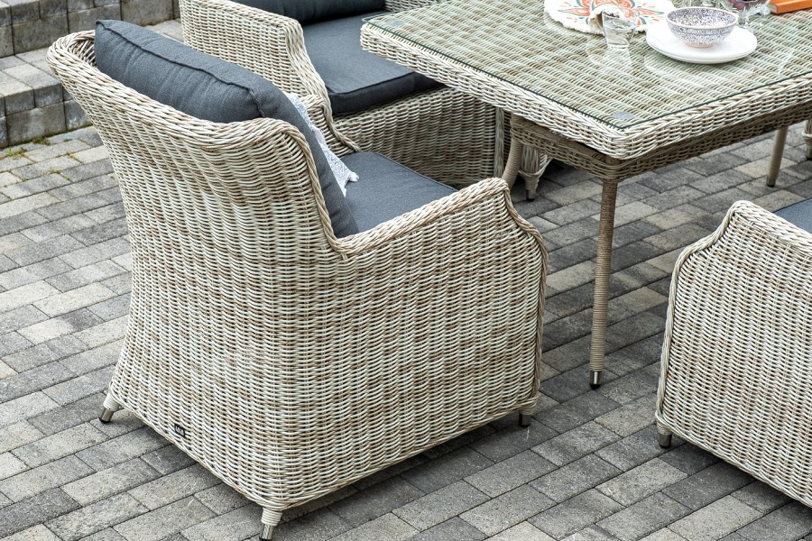 Обеденная группа Неаполь из искусственного ротанга, бежевый 4sis