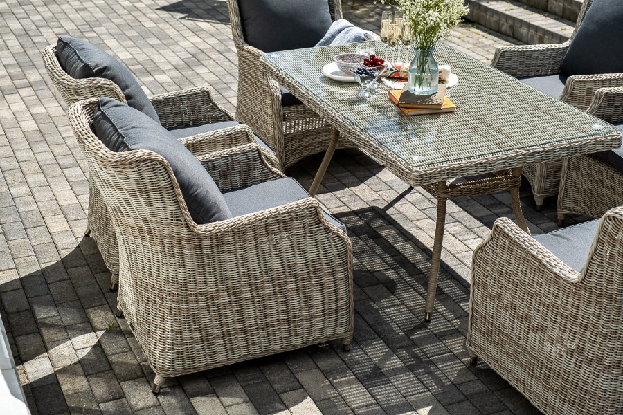 Обеденная группа Неаполь из искусственного ротанга, бежевый 4sis