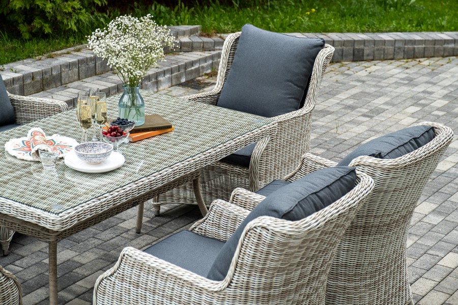 Обеденная группа Неаполь из искусственного ротанга, бежевый 4sis