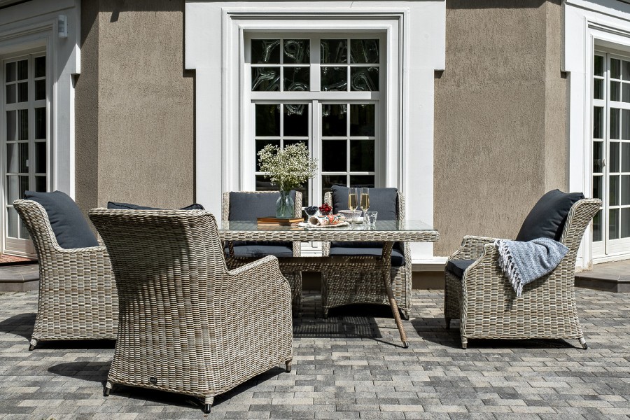 Обеденная группа Неаполь из искусственного ротанга, бежевый 4sis