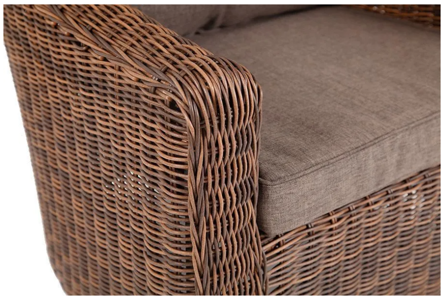 Плетеное кресло Равенна коричневое из искусственного ротанга 4sis
