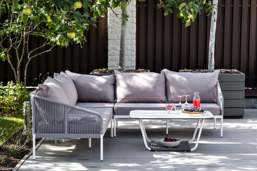 Модульная угловая лаунж-зона Канны серая 4sis